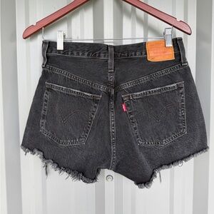Levi's Women's Black Frayed Hem Denim Cutoff Shorts